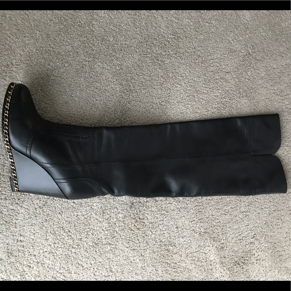 Chanel Black knee high boots